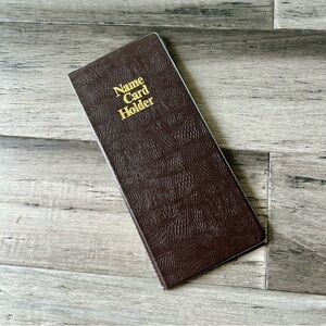 Vintage MCM Faux Snakeskin Name Card Holder Business Card Case Holder